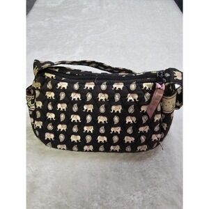 Retired Vera Bradley Small Shoulder Bag Pink Elephant Pattern